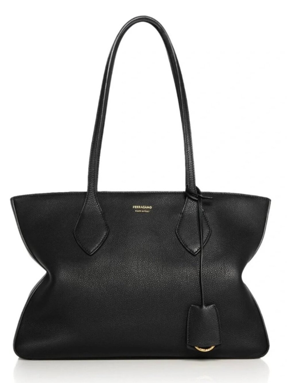Salvatore Ferragamo Small Star Leather Tote Shoulder Bag Black